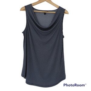 BANANA REPUBLIC BLACK GEOMETRIC PRINT SLEEVELESS COWL TOP/BLOUSE, SIZE MEDIUM